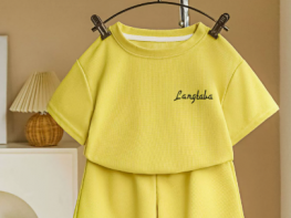 Kids Summer Outfit Set – Boys & Girls Short Sleeve Plaid Casual Sports Set